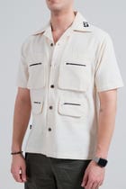 White handmade cargo shirt (Unisex) view 4