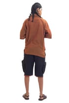 Black handwoven organic cotton jorts view 5