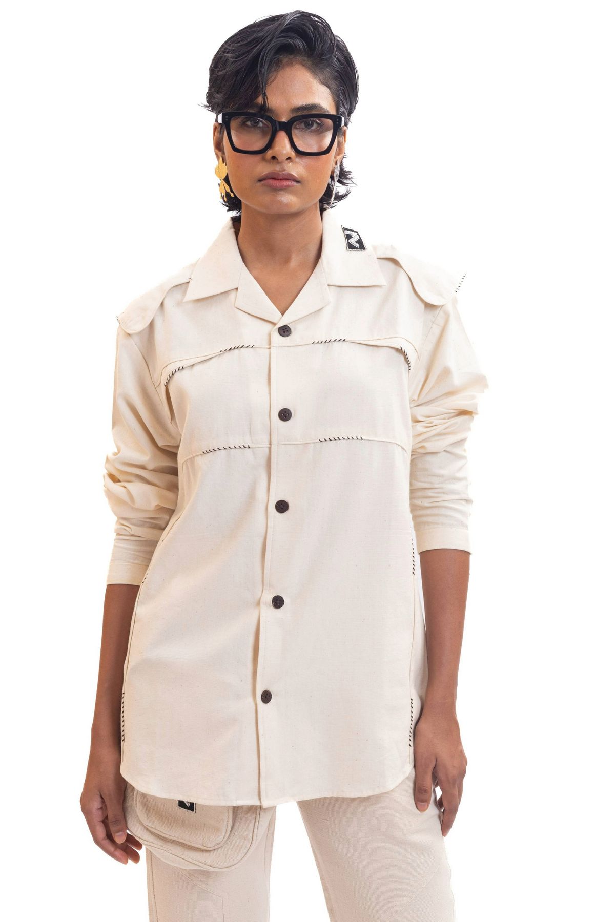 White handmade full sleeve unisex shirt - image 1
