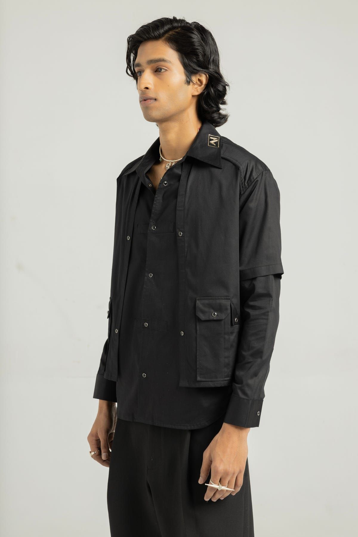 Black Awadhi Hand Made Shirt - image 3