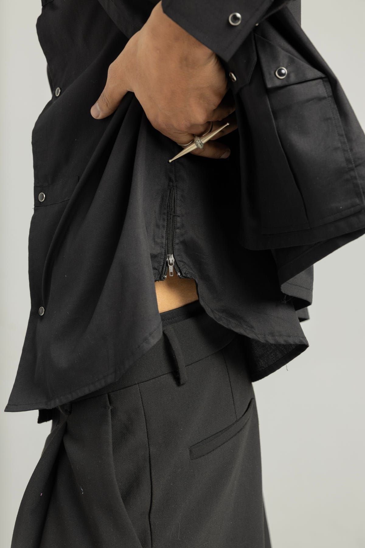 Black Awadhi Hand Made Shirt - image 4