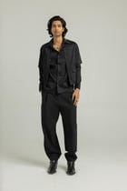 Black Awadhi Hand Made Shirt view 5